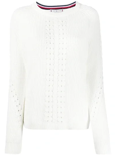 Tommy Hilfiger Organic Cotton Long-sleeve Jumper In White