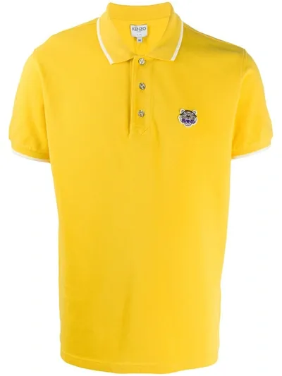 Kenzo Tiger Polo Shirt In Yellow