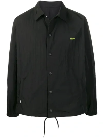 Msgm Logo Detail Coach Jacket In Black