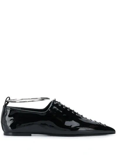 Jil Sander Black Patent Leather Pumps