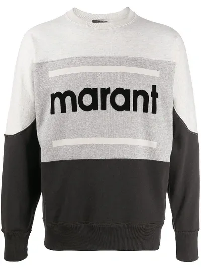 Isabel Marant Logo Patch Crew Neck Sweatshirt In Grey