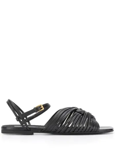 Stella Mccartney Strappy Knot Sandals In Black