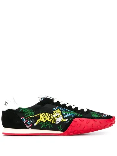 Kenzo Move Sea Lily-print Sneakers In Black