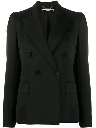 Stella Mccartney Double-breasted Peaked Lapel Blazer In Black