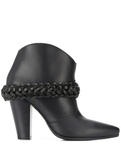 Golden Goose 110mm Braid-detail Boots In Black