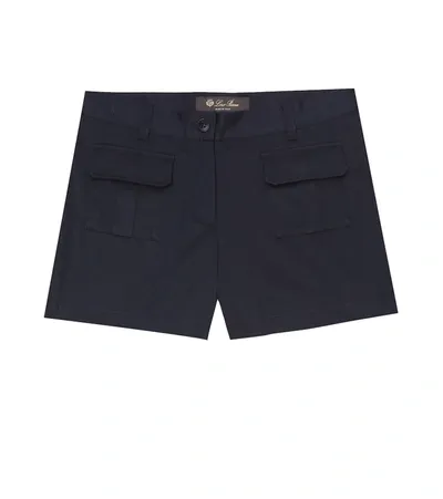 Loro Piana Kids' Tanya Stretch-cotton Bermuda Shorts In Blue