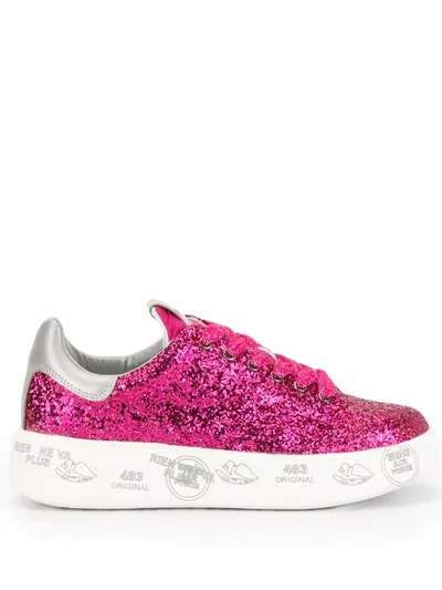 Premiata Glitter Detail Sneakers In Pink