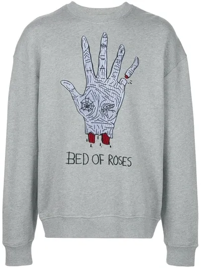 Haculla Bed Of Roses Jersey Sweatshirt In Heather Grey