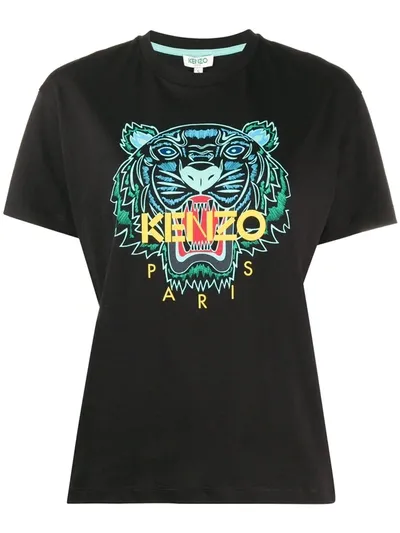 Kenzo Tiger-print Crew Neck T-shirt In Black