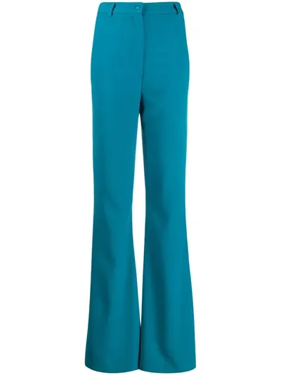 Hebe Studio Bianca Flared Trousers In Blue