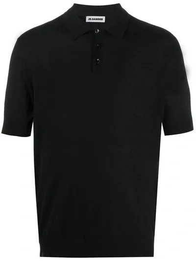 Jil Sander Short-sleeved Polo Shirt In Black