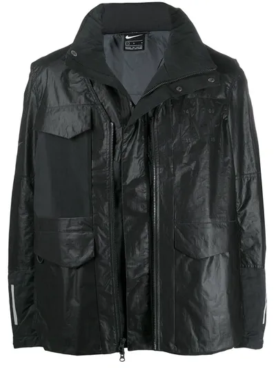 Nike Waxed Flap Pocket Jacket In Black