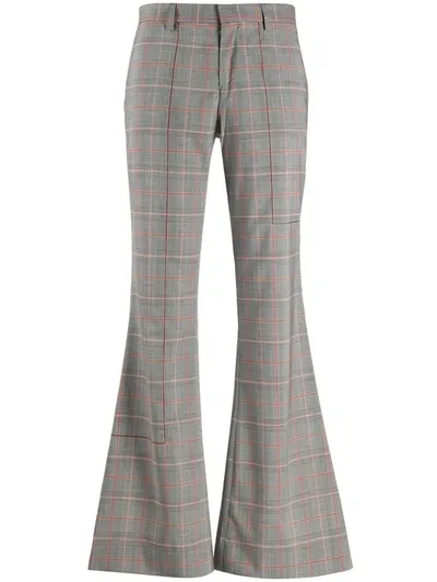 Each X Other Checked Flared Trousers In Black