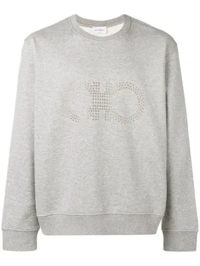 Ferragamo Crew Neck Sweatshirt In Grey