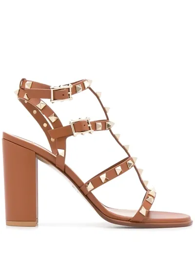 Valentino Garavani Rockstud High-heel Sandals In Brown