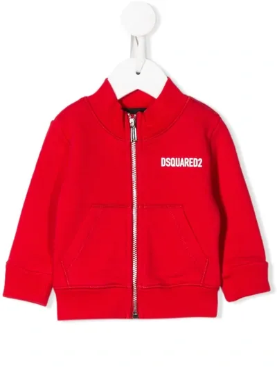 Dsquared2 Babies' Kids Iconm Sweatshirt With Zip In Rosso