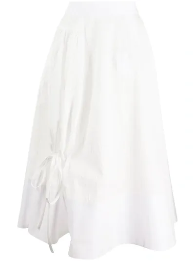 Loewe Tie Detail Flared Skirt In White