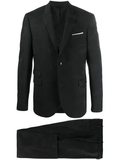 Neil Barrett Camouflage Two-piece Suit In Black