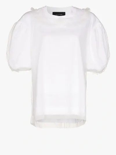 Simone Rocha Ruffle-trimmed Cotton And Tulle Top In White