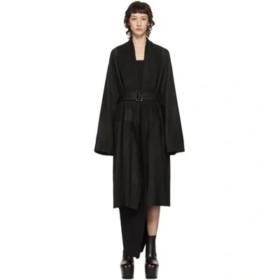 Rick Owens Tecuatl Mountain Coat In 09 Black