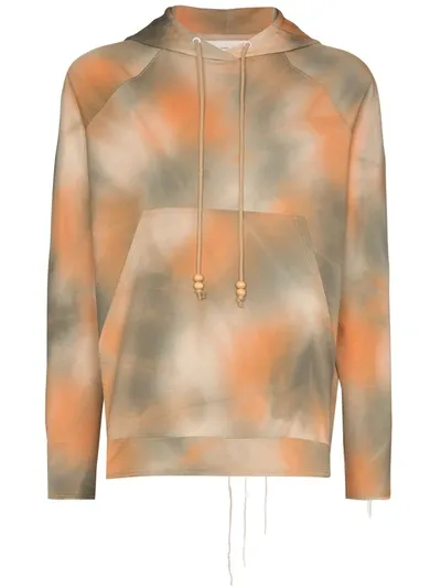 Song For The Mute Raglan Tie-dye Hoodie In Neutrals