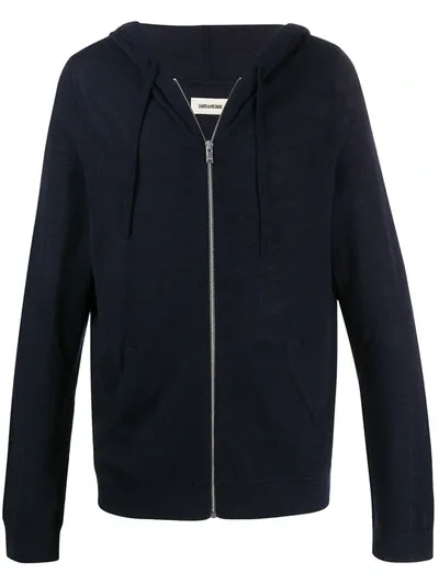 Zadig & Voltaire Usa Zip-up Hoodie In Blue