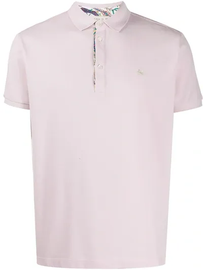 Etro Contrast Logo Polo Shirt In Pink