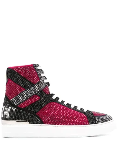 Philipp Plein Money Beast High-top Sneakers In Pink