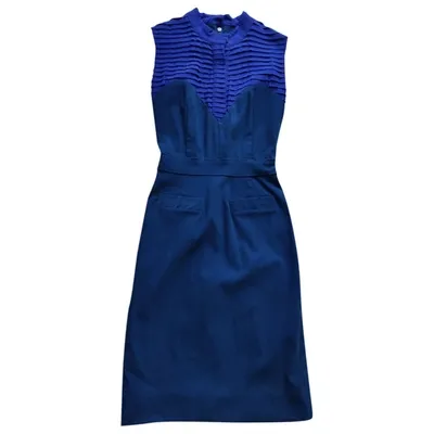 Pre-owned Preen By Thornton Bregazzi Silk Mid-length Dress In Blue