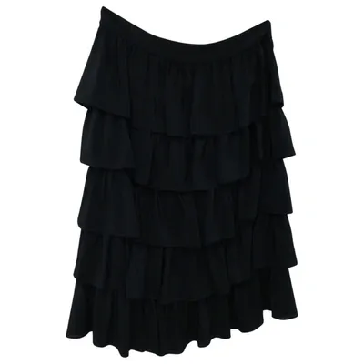 Pre-owned Stella Mccartney Silk Mid-length Skirt In Black