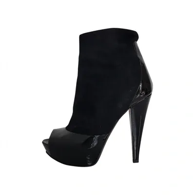 Pre-owned Sergio Rossi Leather Ankle Boots In Black