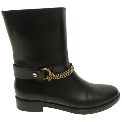 Pre-owned Lanvin Leather Ankle Boots In Black