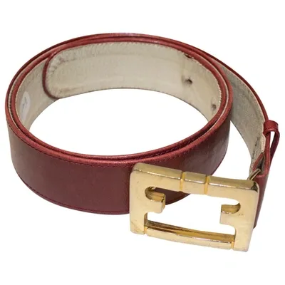 Pre-owned Ferragamo Leather Belt In Red