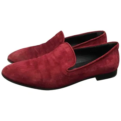 Pre-owned Tod's Flats In Burgundy