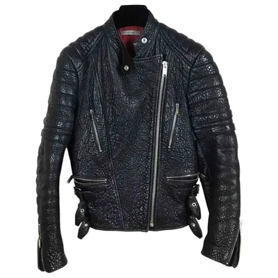 Pre-owned Celine Leather Biker Jacket In Black