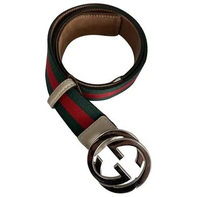 Pre-owned Gucci Gg Buckle Cloth Belt In Multicolour