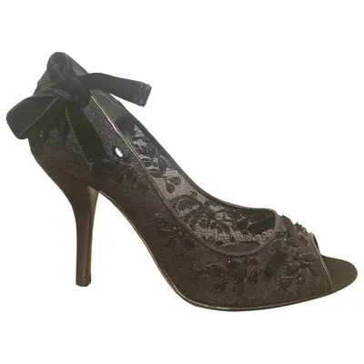 Pre-owned Sergio Rossi Cloth Heels In Black