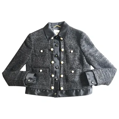 Pre-owned Moschino Tweed Suit Jacket In Black