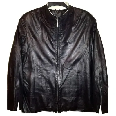 Pre-owned Roberto Cavalli Leather Biker Jacket In Black