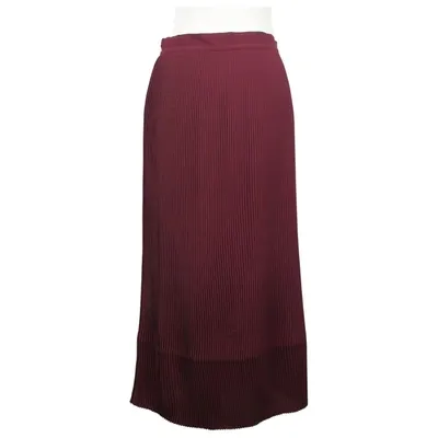 Pre-owned Iris & Ink Mid-length Skirt In Burgundy