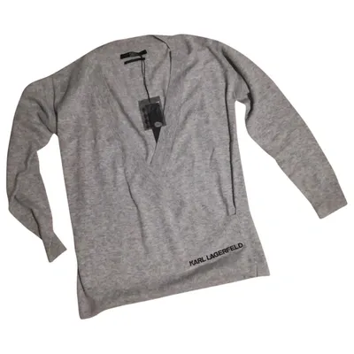 Pre-owned Karl Lagerfeld Cashmere Jumper In Grey