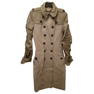 Pre-owned Burberry Wool Trench Coat In Beige