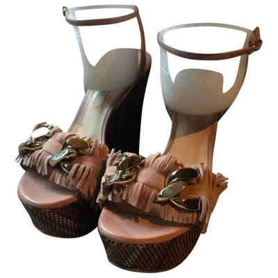 Pre-owned Casadei Leather Sandals In Pink