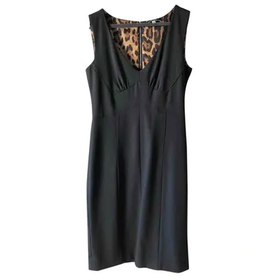 Pre-owned Dolce & Gabbana Wool Mid-length Dress In Black