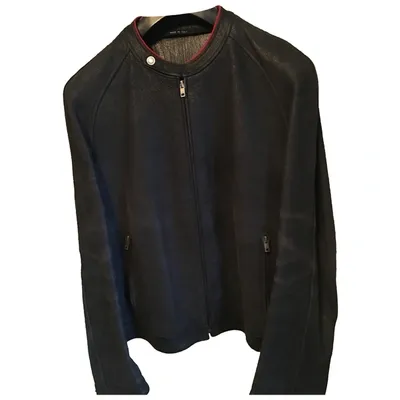 Pre-owned Gucci Leather Jacket In Black