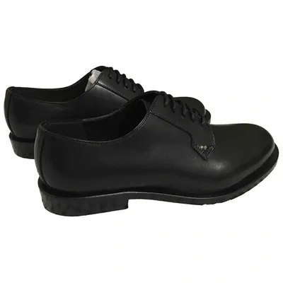 Pre-owned Valentino Garavani Leather Lace Ups In Black