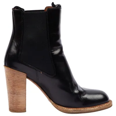 Pre-owned Celine Leather Ankle Boots In Black