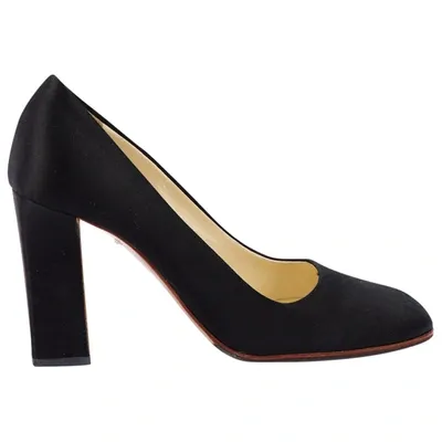 Pre-owned Prada Cloth Heels In Black