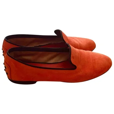 Pre-owned Tod's Flats In Red