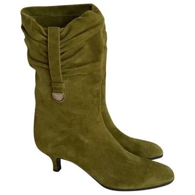 Pre-owned Sergio Rossi Boots In Green